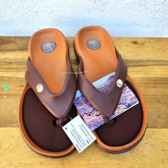 Hawaiian Jellys Ultra Comfort A'a Brown Lava Unisex  Men's 8 - Picture 9 of 16